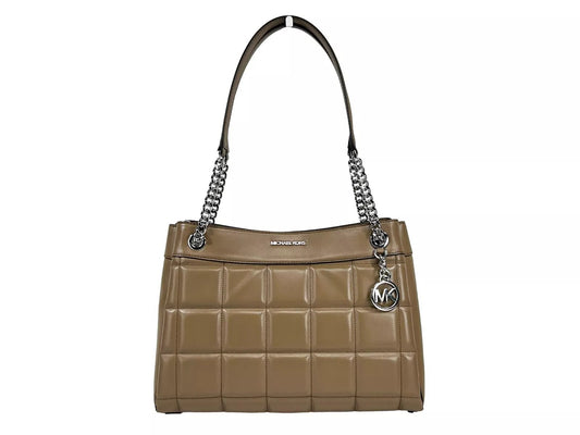 Michael Kors Susan Medium Chain Shoulder Tote Bag Driftwood - Sandy Store ByNet