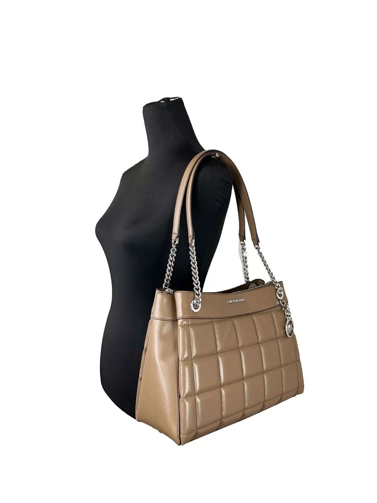 Michael Kors Susan Medium Chain Shoulder Tote Bag Driftwood - Sandy Store ByNet