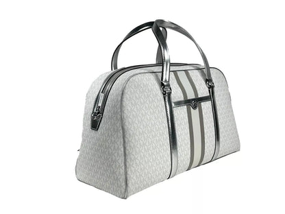 Michael Kors Travel Extra Large PVC Top Zip Weekender Luggage Bag Optic White - Sandy Store ByNet