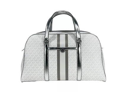 Michael Kors Travel Extra Large PVC Top Zip Weekender Luggage Bag Optic White - Sandy Store ByNet