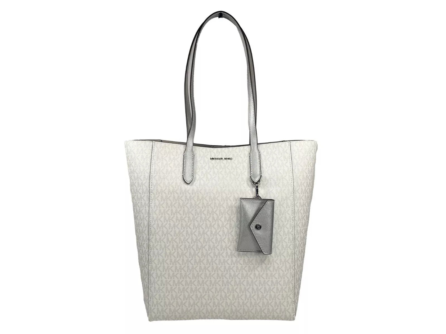 Michael Kors Vincent With Card Case Large Tote Purse Bag Silver - Sandy Store ByNet