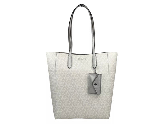 Michael Kors Vincent With Card Case Large Tote Purse Bag Silver - Sandy Store ByNet