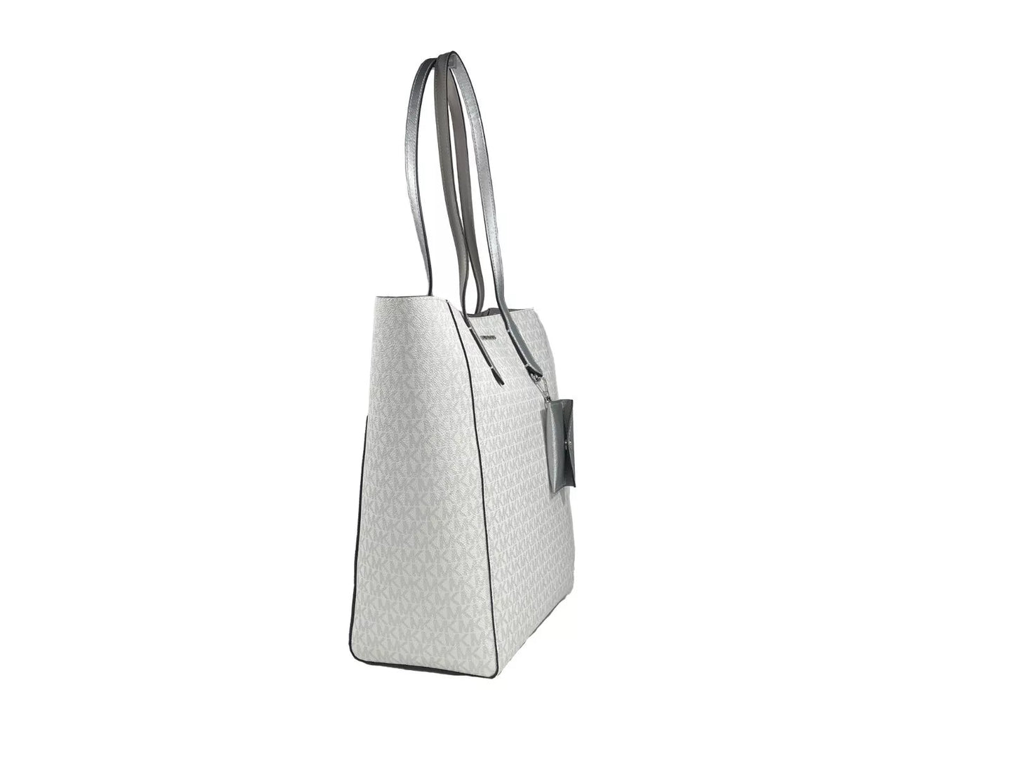 Michael Kors Vincent With Card Case Large Tote Purse Bag Silver - Sandy Store ByNet