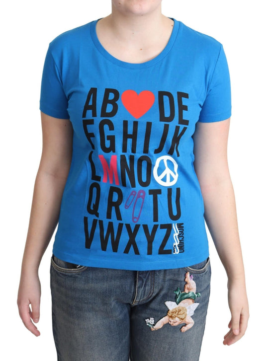 Moschino Chic Alphabet Cotton Tee in Blue - Sandy Store ByNet