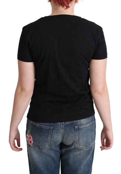 Moschino Chic Black Cotton Round Neck Tee - Sandy Store ByNet