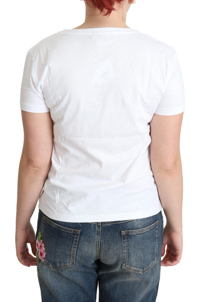 Moschino Chic Cotton Round Neck Tee with Playful Print - Sandy Store ByNet