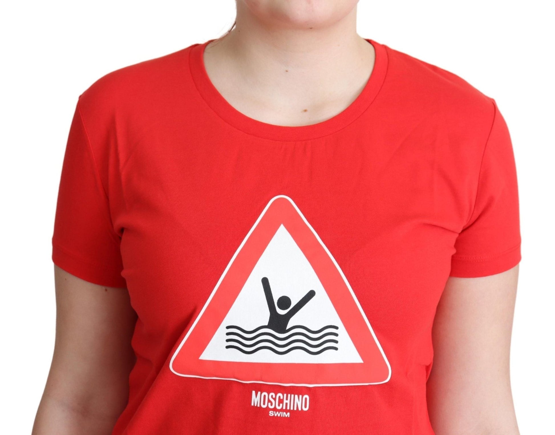 Moschino Chic Red Graphic Cotton Tee - Sandy Store ByNet