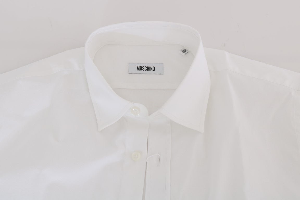 Moschino Elegant White Slim - Fit Cotton Shirt - Sandy Store ByNet