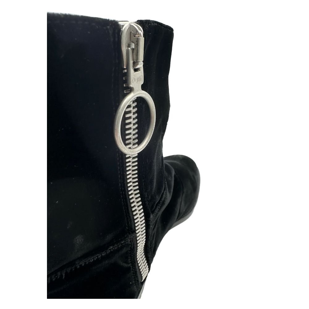Off - White Black Calfskin Women Ankle Boot - Sandy Store ByNet