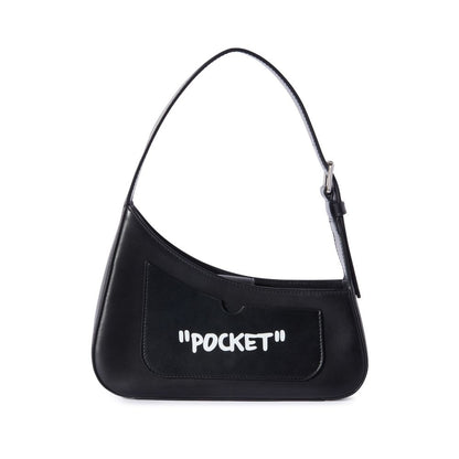 Off - White Black Leather Crossbody Bag - Sandy Store ByNet