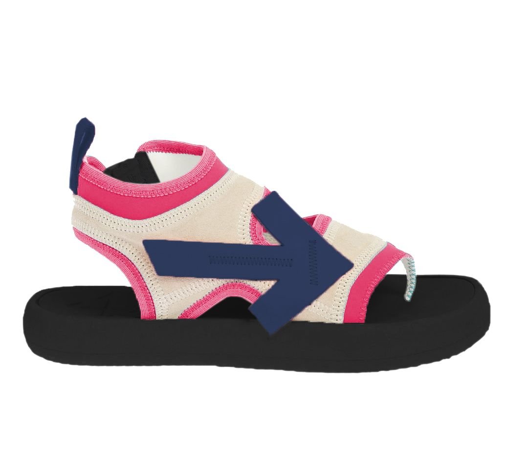 Off - White Fuchsia Neoprene Suede Sandals - Sandy Store ByNet