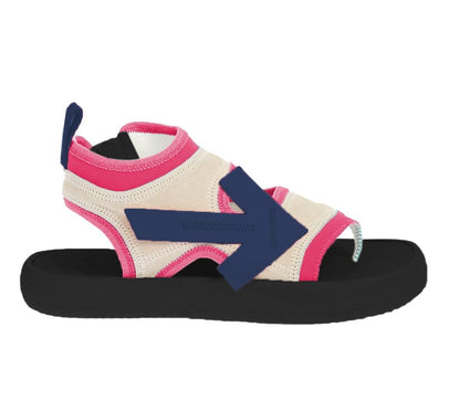 Off - White Fuchsia Neoprene Suede Sandals - Sandy Store ByNet