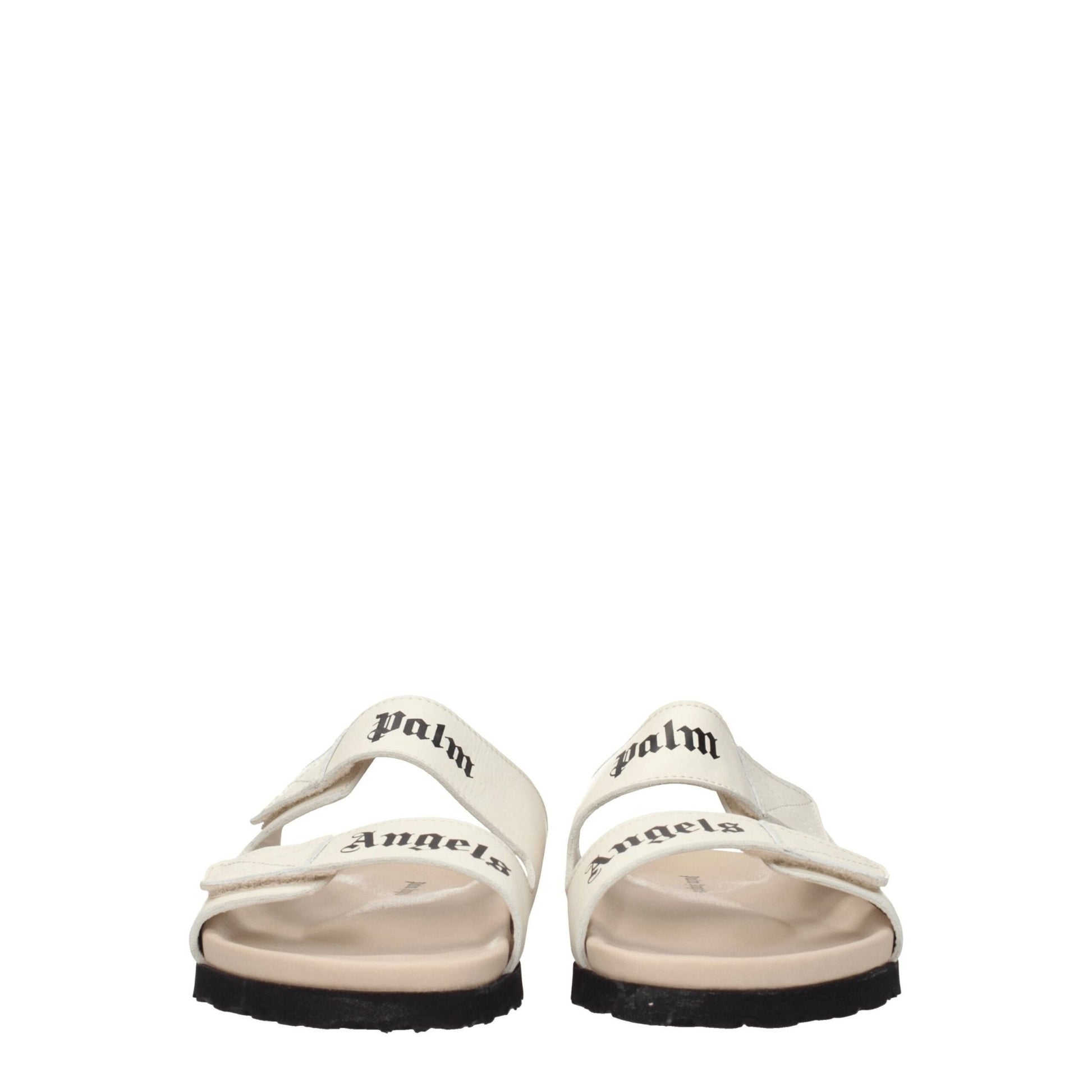 Palm Angels Beige Leather Slippers Sandals – EU40/US7 par Palm Angels | Disponible sur Sandy Store ByNet