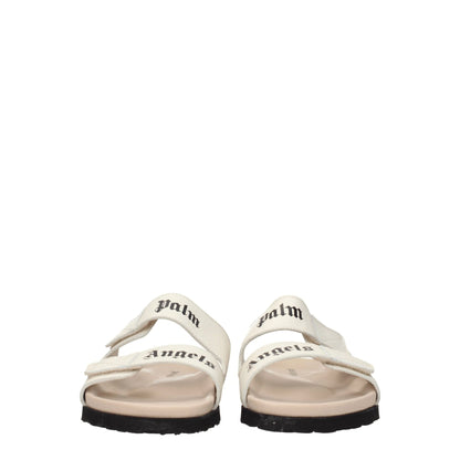 Palm Angels Beige Leather Slippers Sandals – EU40/US7 par Palm Angels | Disponible sur Sandy Store ByNet