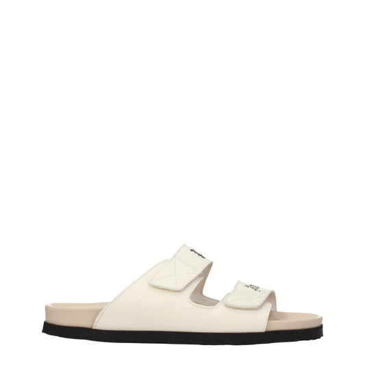 Palm Angels Beige Leather Slippers Sandals – EU40/US7 par Palm Angels | Disponible sur Sandy Store ByNet