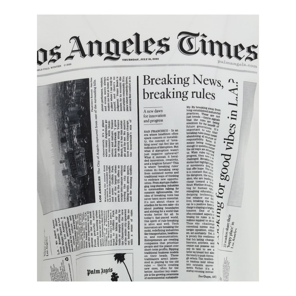 Palm Angels Paxlatimes News T-Shirt – M par Palm Angels | Disponible sur Sandy Store ByNet
