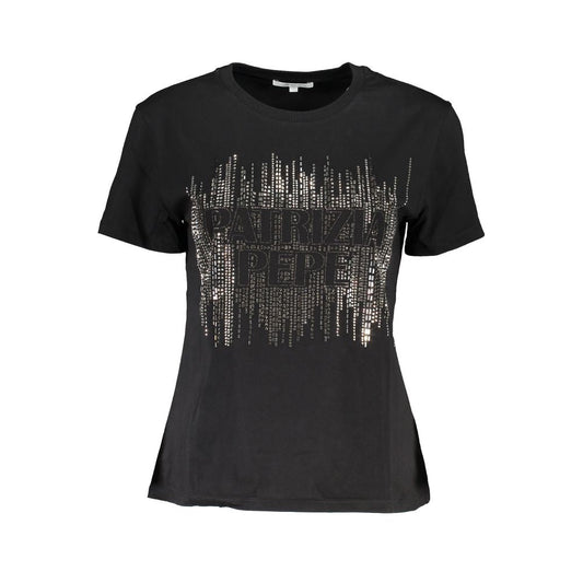Patrizia Pepe Chic Contrast Crew Neck Cotton Tee - Sandy Store ByNet