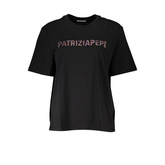 Patrizia Pepe Chic Rhinestone Crew Neck Tee - Sandy Store ByNet