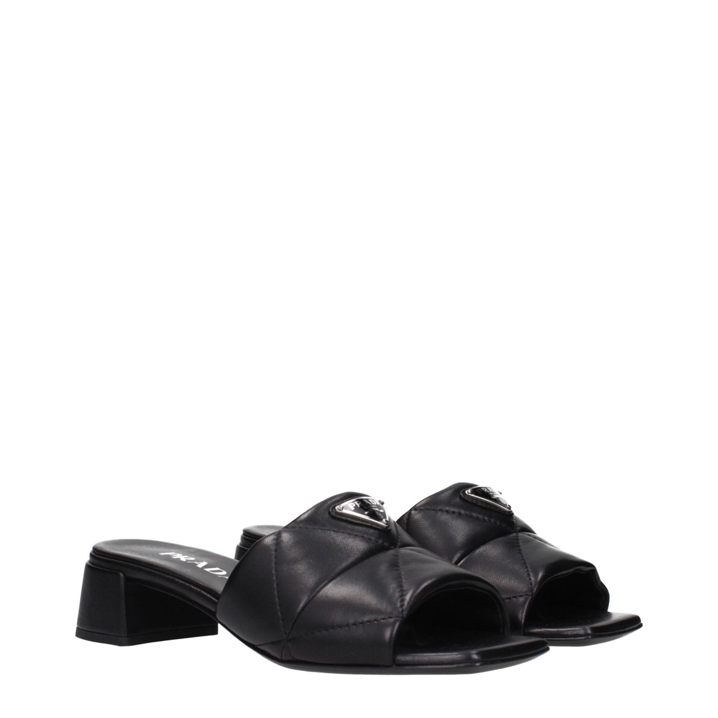 Prada Black Leather Flat Sandals – EU35.5/US5.5 par Prada | Disponible sur Sandy Store ByNet