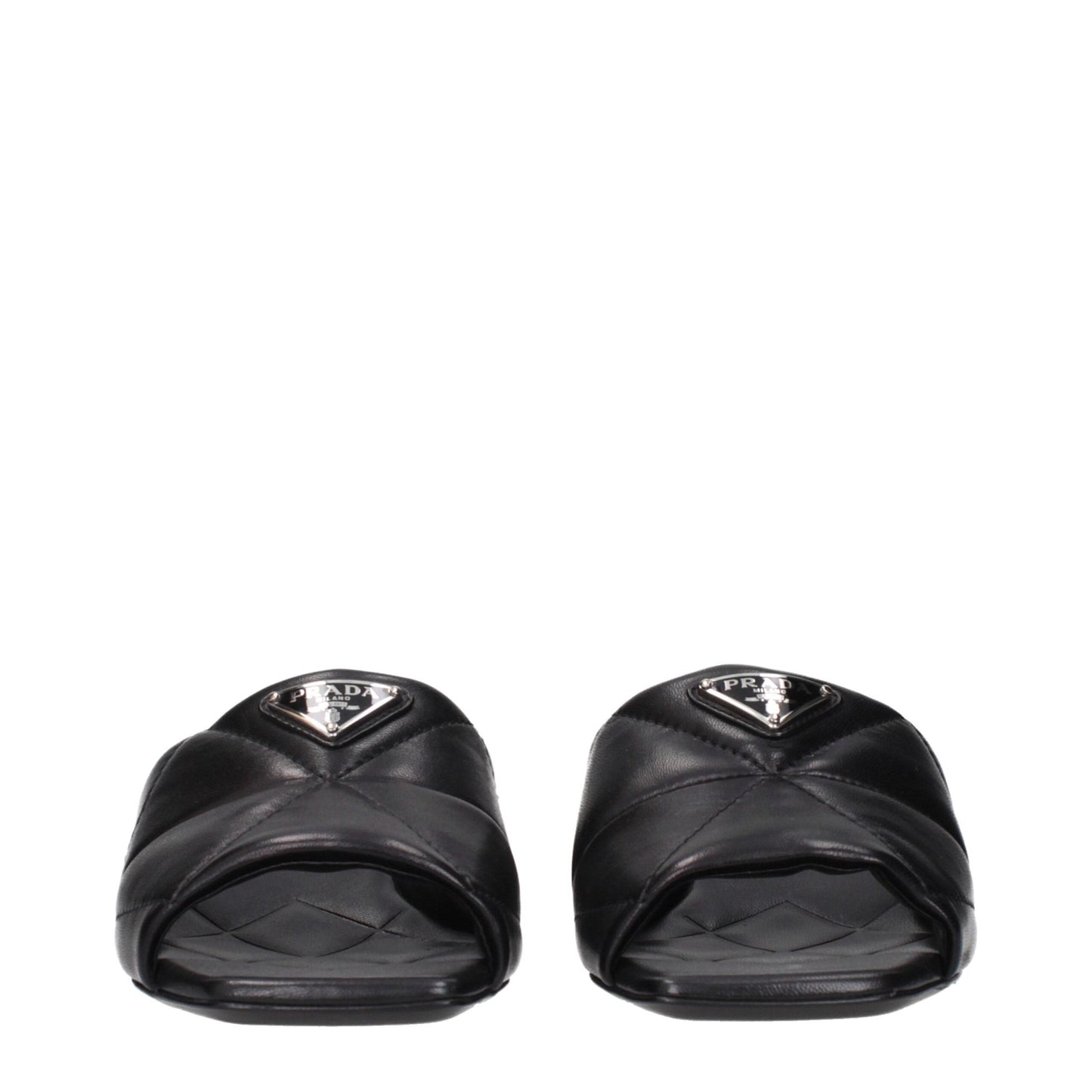 Prada Black Leather Flat Sandals – EU35.5/US5.5 par Prada | Disponible sur Sandy Store ByNet