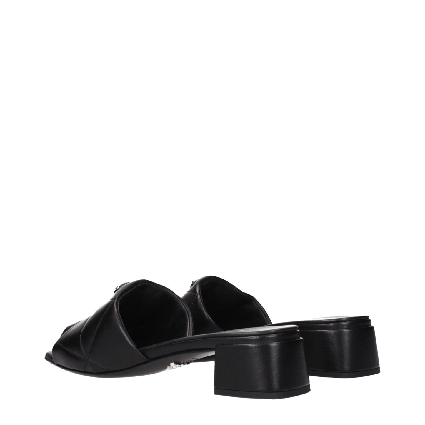 Prada Black Leather Flat Sandals – EU35.5/US5.5 par Prada | Disponible sur Sandy Store ByNet