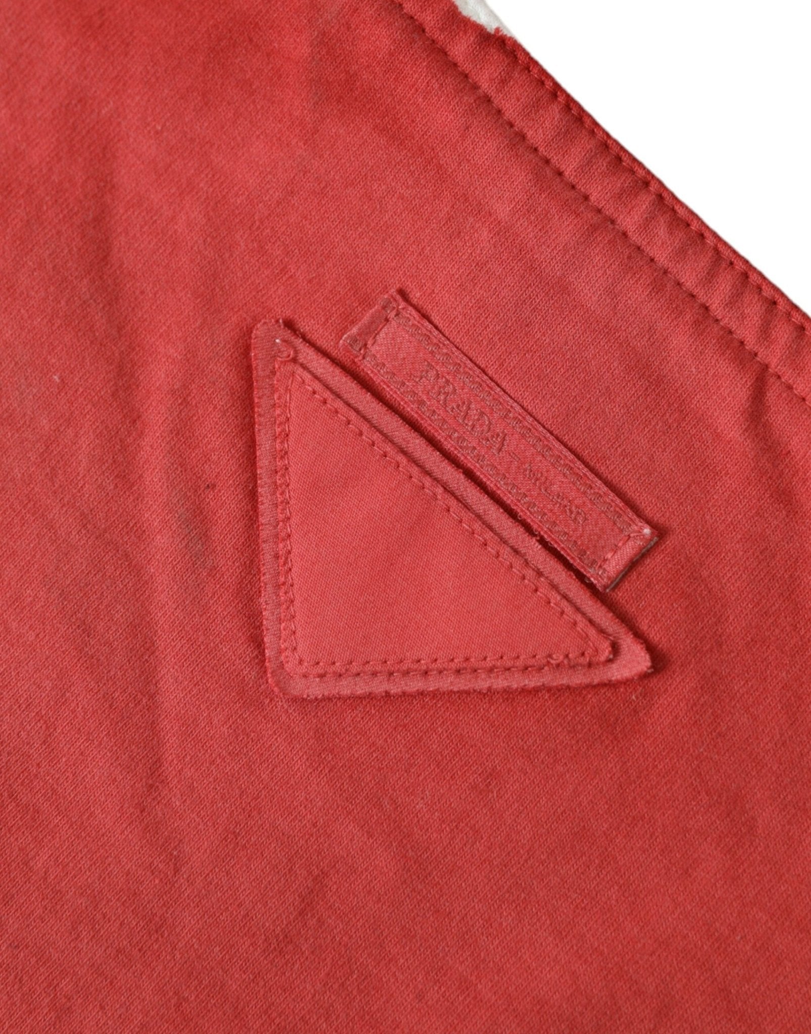 Prada Chic Red and White Fabric Tote Bag - Sandy Store ByNet