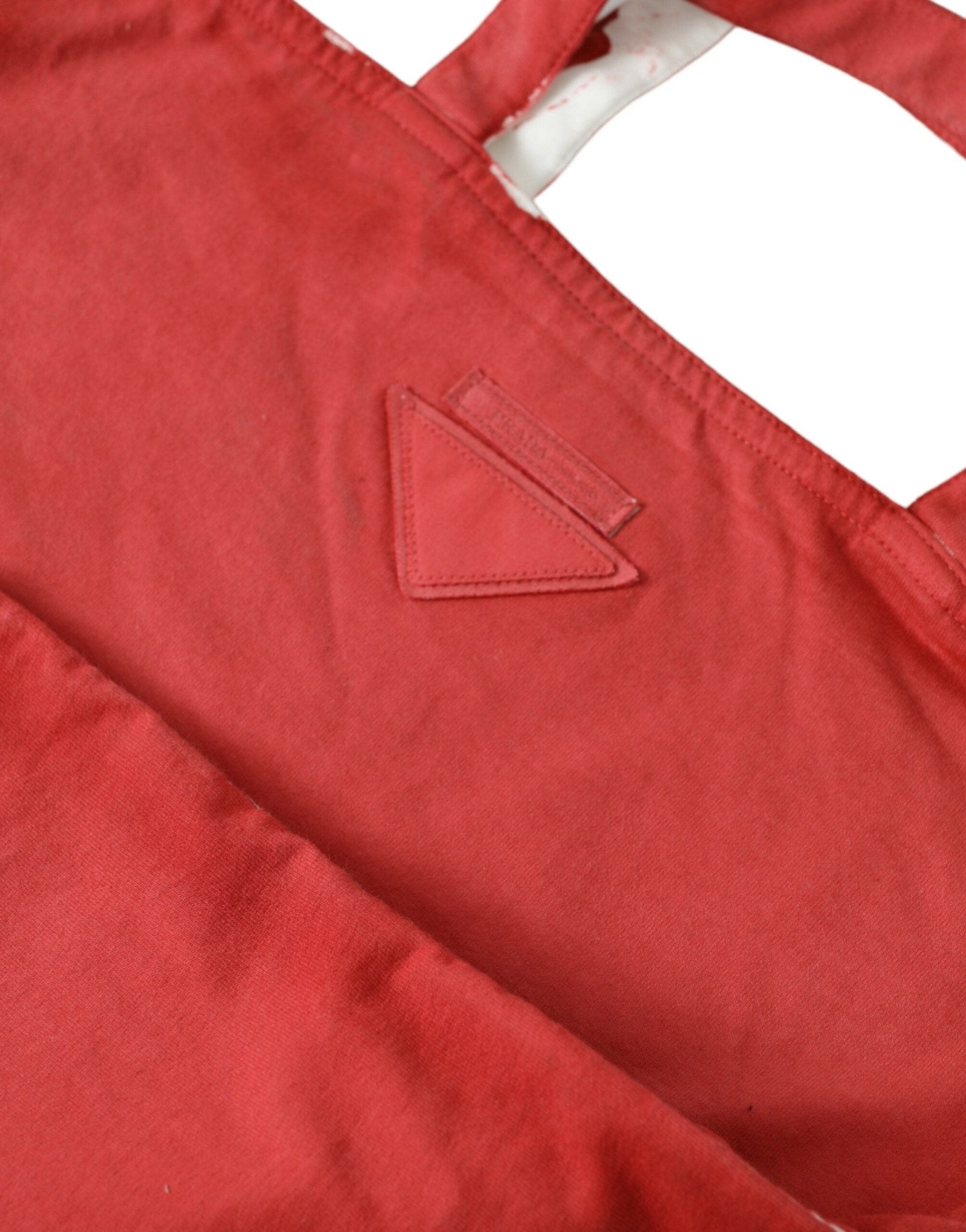 Prada Chic Red and White Fabric Tote Bag - Sandy Store ByNet