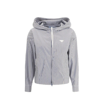 Prada Striped hooded Jacket – 42 par Prada | Disponible sur Sandy Store ByNet