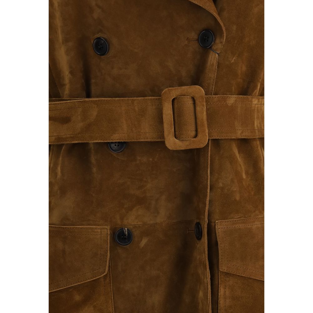 Saint Laurent Suede Trench Coat – IT36 | XS par Saint Laurent | Disponible sur Sandy Store ByNet