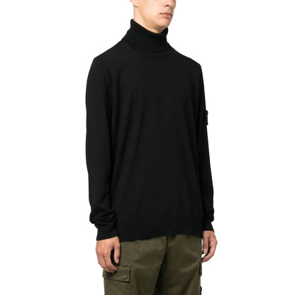 Stone Island Black Wool Men Sweater - Sandy Store ByNet