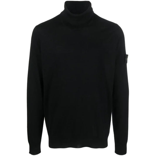 Stone Island Black Wool Men Sweater - Sandy Store ByNet