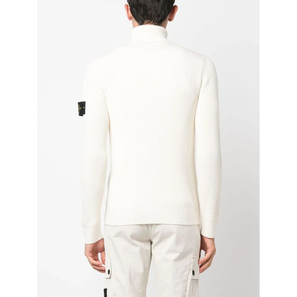 Stone Island White Wool Sweater - Sandy Store ByNet