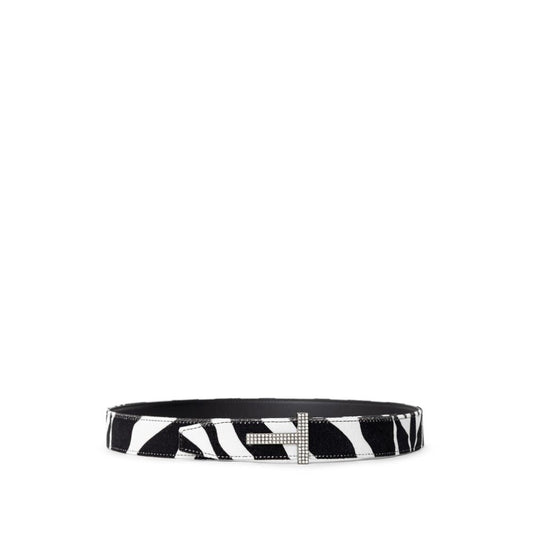 Tom Ford Black And White Leather Belt - Sandy Store ByNet