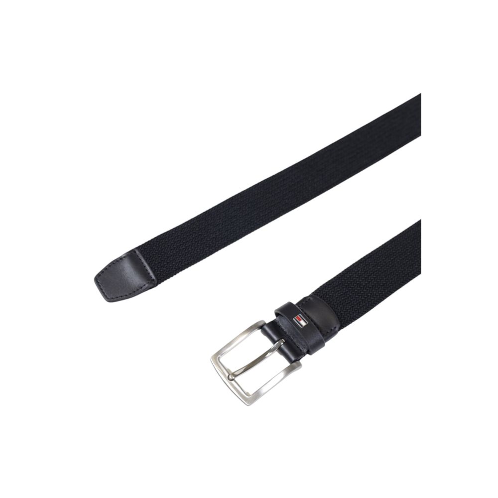 Tommy Hilfiger Black Recycled Polyester Belt – 100 cm / 40 Inches par Tommy Hilfiger | Disponible sur Sandy Store ByNet