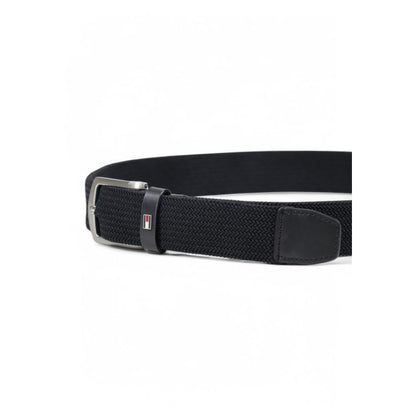 Tommy Hilfiger Black Recycled Polyester Belt – 100 cm / 40 Inches par Tommy Hilfiger | Disponible sur Sandy Store ByNet