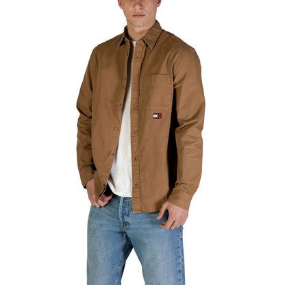 Tommy Hilfiger Jeans Beige Recycled Cotton Shirt – IT44 | S par Tommy Hilfiger Jeans | Disponible sur Sandy Store ByNet