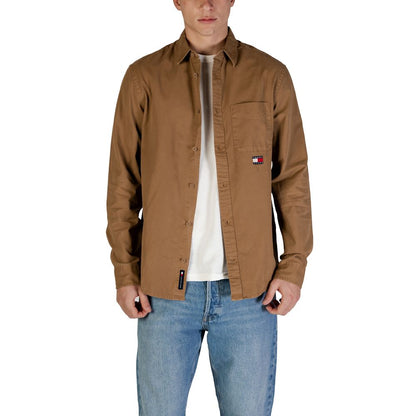 Tommy Hilfiger Jeans Beige Recycled Cotton Shirt – IT44 | S par Tommy Hilfiger Jeans | Disponible sur Sandy Store ByNet