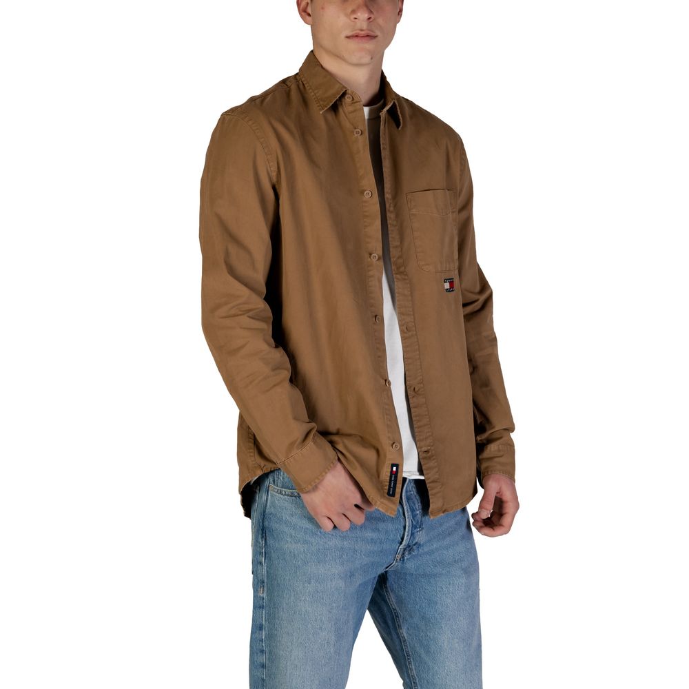 Tommy Hilfiger Jeans Beige Recycled Cotton Shirt – IT44 | S par Tommy Hilfiger Jeans | Disponible sur Sandy Store ByNet