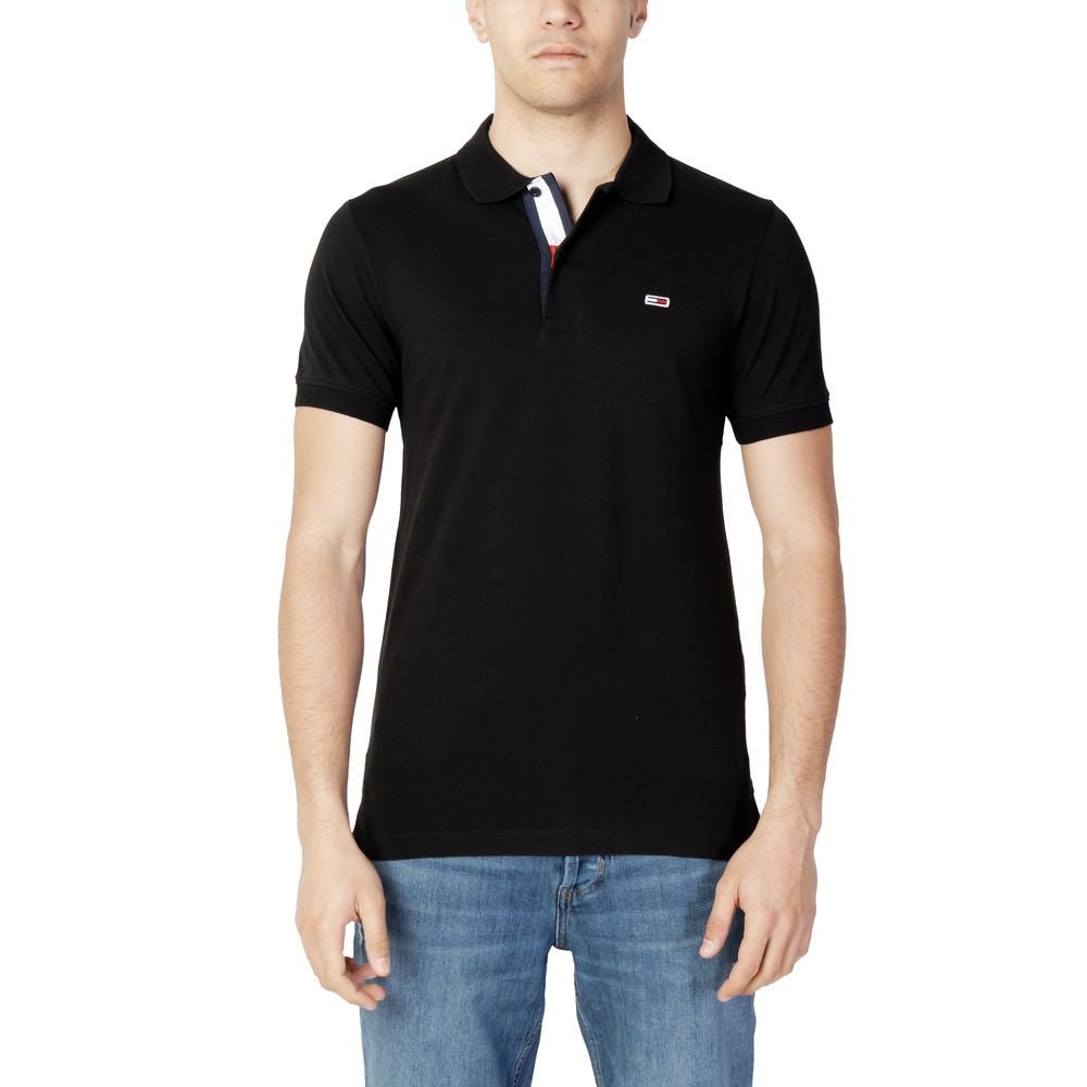 Tommy Hilfiger Jeans Black Cotton Polo Shirt – IT44 | S par Tommy Hilfiger Jeans | Disponible sur Sandy Store ByNet