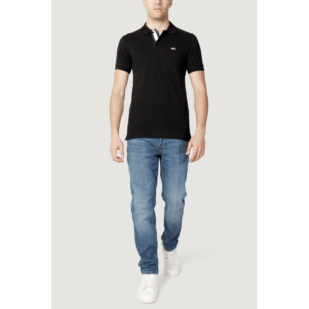 Tommy Hilfiger Jeans Black Cotton Polo Shirt – IT44 | S par Tommy Hilfiger Jeans | Disponible sur Sandy Store ByNet