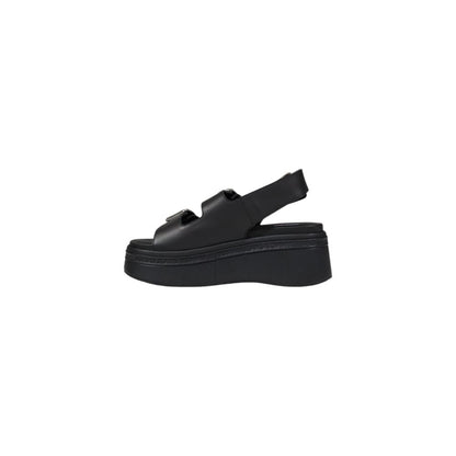 Tommy Hilfiger Jeans Black Leather Sandal – EU39/US9 par Tommy Hilfiger Jeans | Disponible sur Sandy Store ByNet