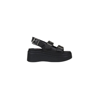 Tommy Hilfiger Jeans Black Leather Sandal – EU39/US9 par Tommy Hilfiger Jeans | Disponible sur Sandy Store ByNet