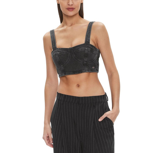 Tommy Hilfiger Jeans Black Recycled Cotton Tops & T-Shirt - Sandy Store ByNet