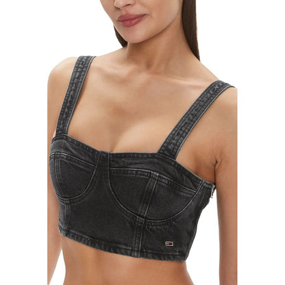Tommy Hilfiger Jeans Black Recycled Cotton Tops & T-Shirt - Sandy Store ByNet