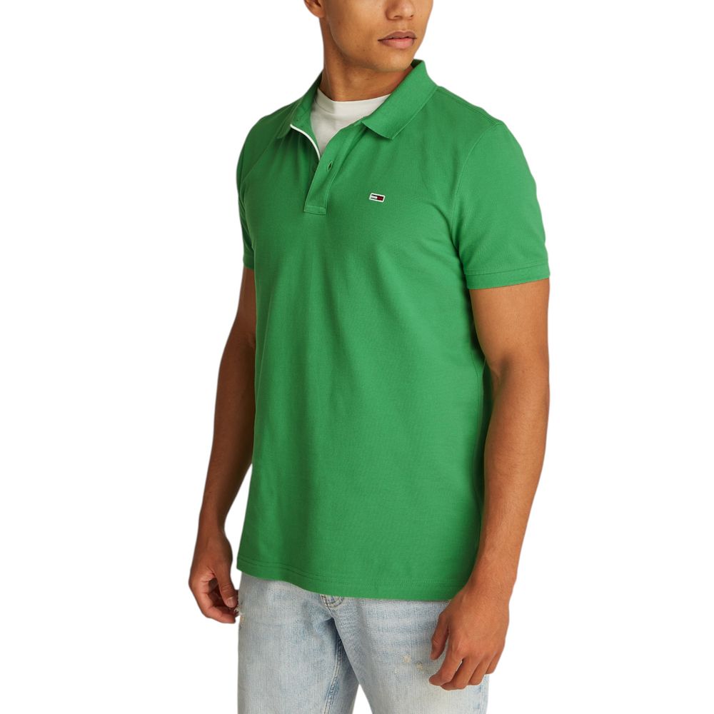 Tommy Hilfiger Jeans Green Cotton Polo Shirt – IT46 | M par Tommy Hilfiger Jeans | Disponible sur Sandy Store ByNet