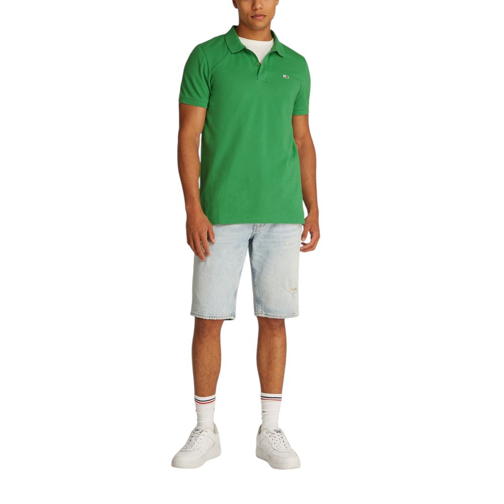 Tommy Hilfiger Jeans Green Cotton Polo Shirt – IT46 | M par Tommy Hilfiger Jeans | Disponible sur Sandy Store ByNet