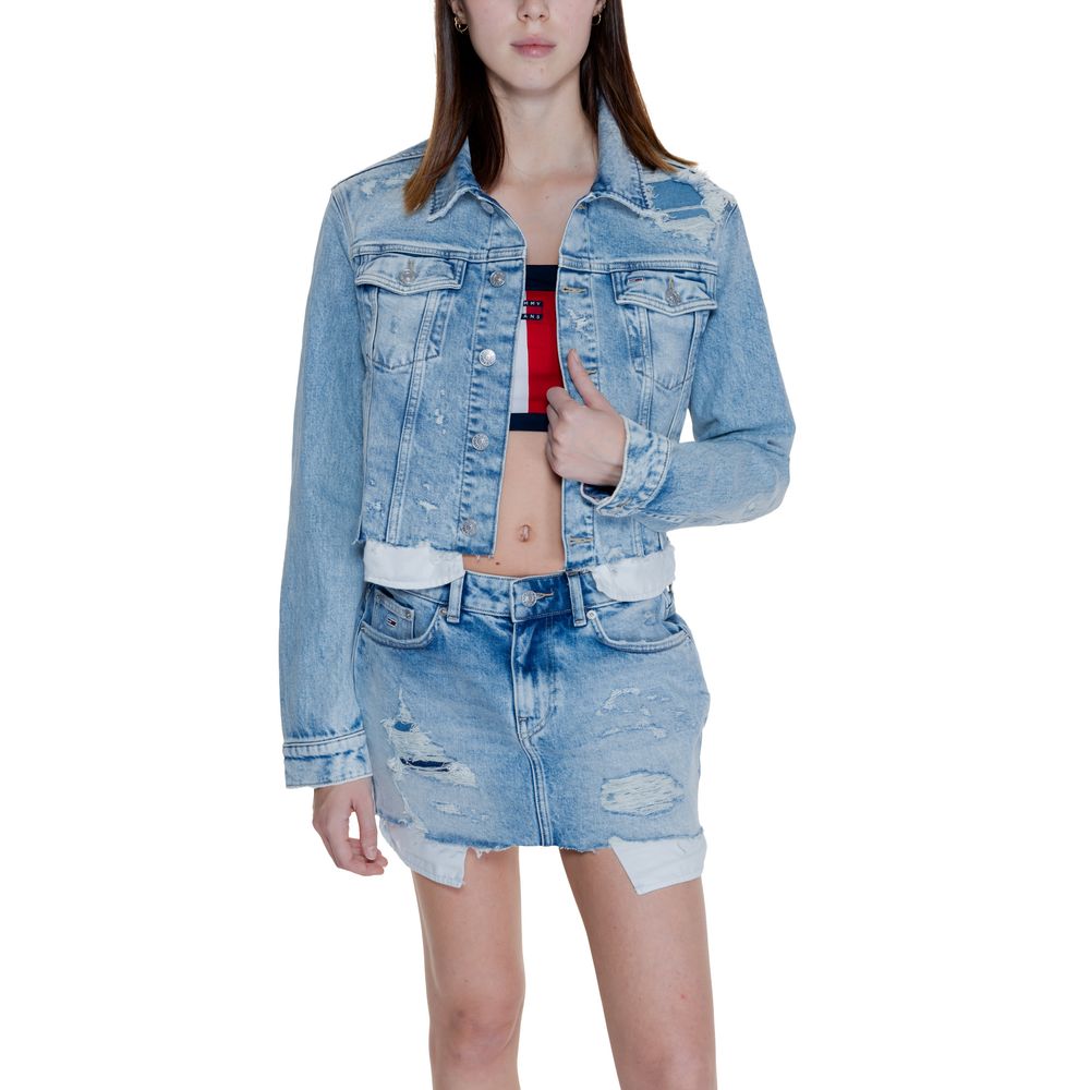 Tommy Hilfiger Jeans Light Blue Recycled Cotton Jackets & Coat - Sandy Store ByNet