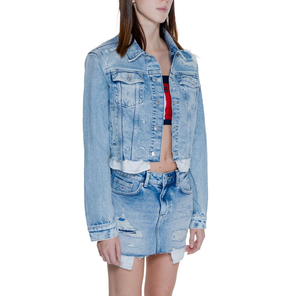 Tommy Hilfiger Jeans Light Blue Recycled Cotton Jackets & Coat - Sandy Store ByNet