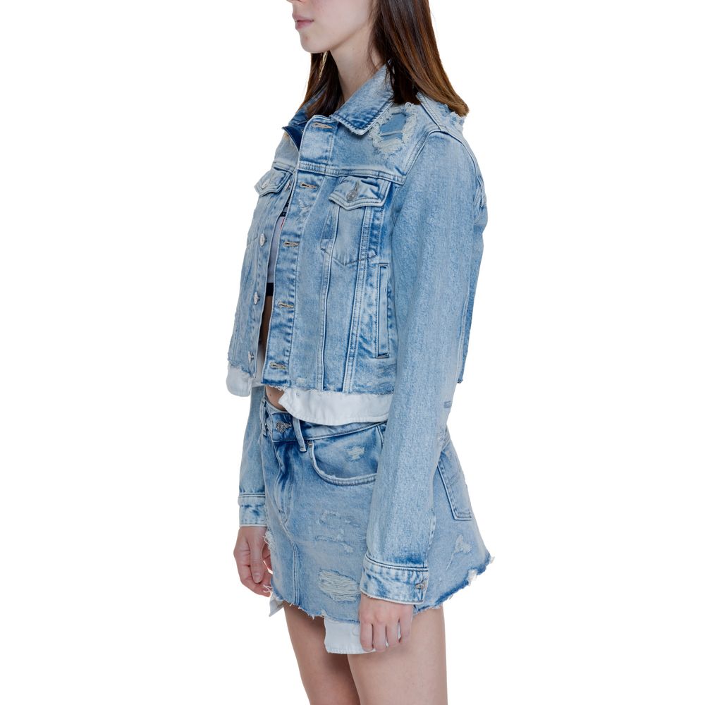 Tommy Hilfiger Jeans Light Blue Recycled Cotton Jackets & Coat - Sandy Store ByNet
