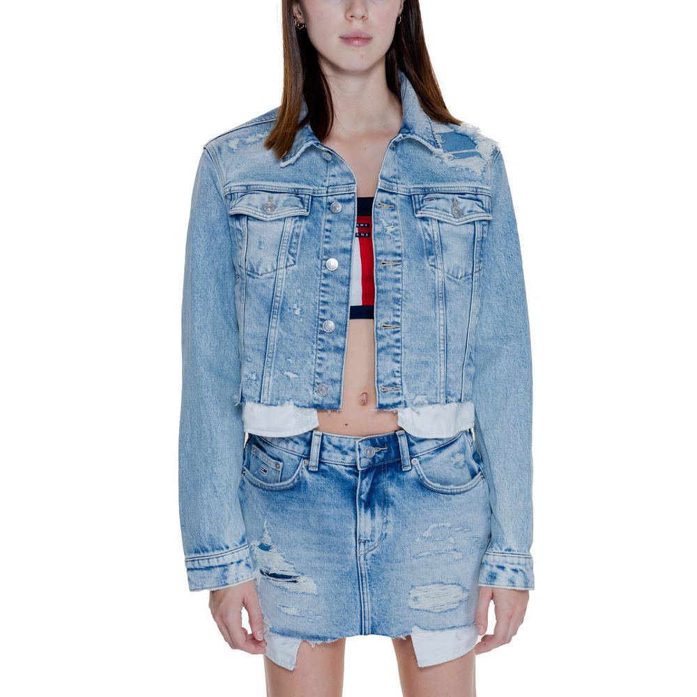 Tommy Hilfiger Jeans Light Blue Recycled Cotton Jackets & Coat - Sandy Store ByNet